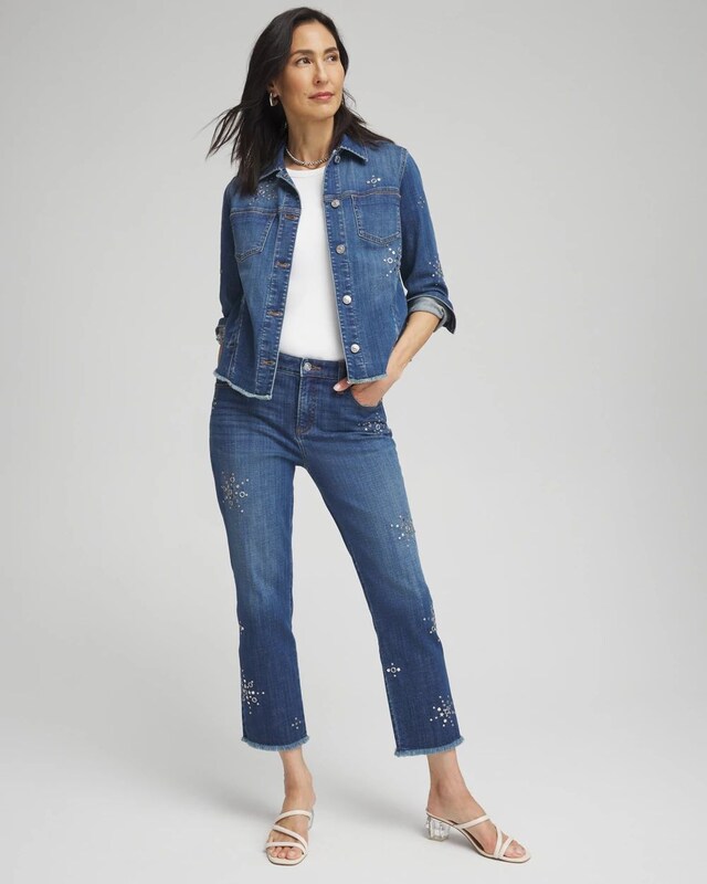 Girlfriend Americana Fireworks Cropped Jeans - image 2